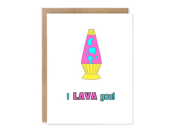 I Lava you, Cute LavaLamp Birthday Card