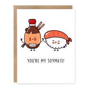 Carte d'anniversaire sarcastique de Punny / Vous êtes mon compagnon de soja ! / Carte d'anniversaire hilarante / Carte d'anniversaire drôle pour elle, carte d'anniversaire