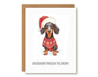 Dachshund Through the Snow Card, Dachshund Gifts