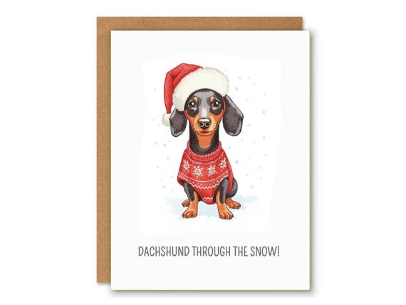 Dachshund Through the Snow Card, Dachshund Gifts