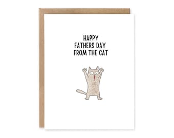 Funny Fathers Day Card From the Cat, Cat Dad Gift