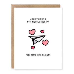 Feliz 1er aniversario de papel / un año menos para siempre / un año de aniversario / tarjeta del 1er aniversario / para el marido / para la esposa