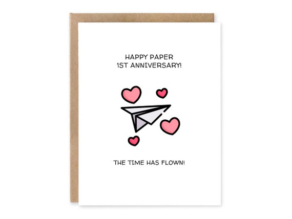 Happy 1st Paper Anniversary Card / one year down forever to go / one year anniversary / 1st anniversary card /  for husband / for wife