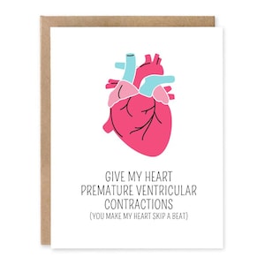 Heart Skip a Beat-kaart, grappige anatomiekaart | Medische kaarten