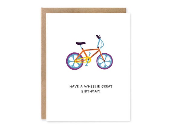Cute Funny Birthday Cards, Funny Bday Cards - Fun Punny Cards For Birthday -Biking Card