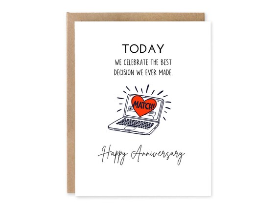 Anniversary Card, Happy Anniversary Card, Gift For Him, Gift For Her, Anniversary Card For Him, Anniversary Card For Her, It's A Match Card