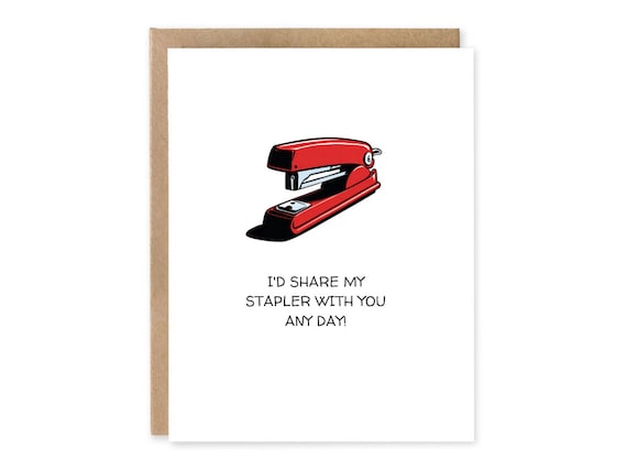 I'd Share My Stapler With You Any Day / Funny Card for Coworker / Gift for Retiring Colleague / Greeting Card for Office coworkers