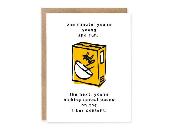 One Minute You're Young, Getting Older Humor, Funny Birthday Card For Mom, Getting Old Card