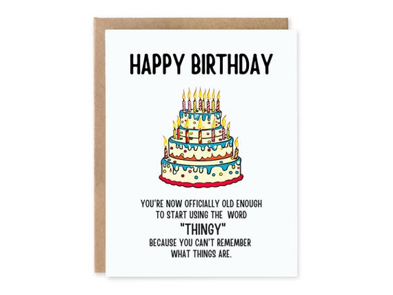 Funny getting older birthday card,  Birthday Card, on the Rocks, 60th birthday, Greeting Card, 65 birthday