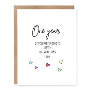Carte un anniversaire drôle, 1 an de mariage, carte 1er anniversaire de mariage