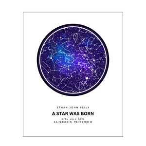 Mappa stellare personalizzata unica / Mappa stellare personalizzata, Mappa stellare della galassia, Regalo di nozze, Regalo di anniversario, Regalo di coppia