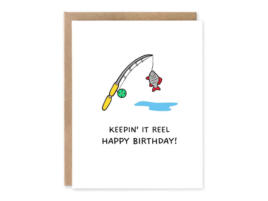Funny Fishing Birthday Card: Keepin' It Reel Pun - Etsy