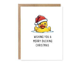 FUNNY Christmas Greeting Card / Wishing you a Merry Ducking Christmas  Wishes this holiday Season, Funny Ducking Card