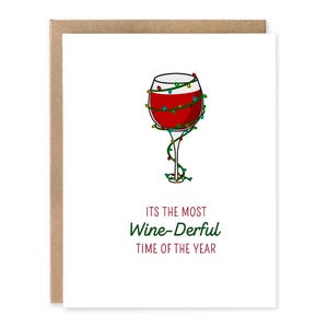 Carte de Noël pour la période de l'année, bonne bouchée de vin, carte de Noël drôle de vin