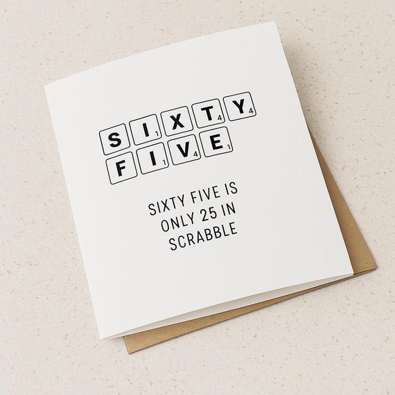 Funny 65 Birthday Card, Happy Birthday Custom Card, Customized Happy Birthday Card Gift, Personalized Birthday Card, Cute Birthday Card Gift