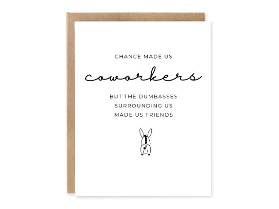 Appreciation Card For Coworker, Appreciation Card For Work, Work Best Friend Card, Gift For Co-Worker, Employee Appreciation Card