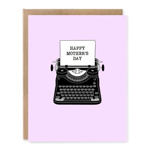 Tarjeta del Día de la Madre, Tarjeta de Máquina de Escribir Antigua