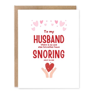 Carte d'anniversaire mari, carte de Saint Valentin mari qui ronfle drôle, carte de Saint Valentin blague pour lui, cadeau pour mari