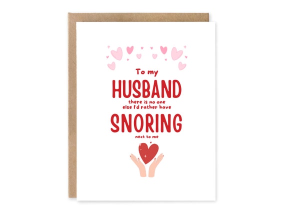 Anniversary Card Husband Valentines Card, Funny Snoring Husband Anniversary Card, Joke Valentines Day Card For Him,Gift For Husband