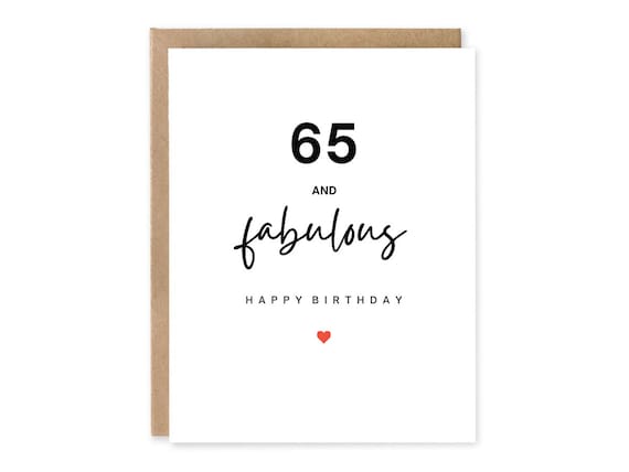 65th Birthday Card, Happy Birthday Custom Card, Customized Happy Birthday Card Gift, Personalized Birthday Card, Cute Birthday Card Gift