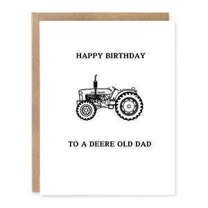Tracteur d'anniversaire | John Deere | Joyeux anniversaire | Jeu de mots | Papa