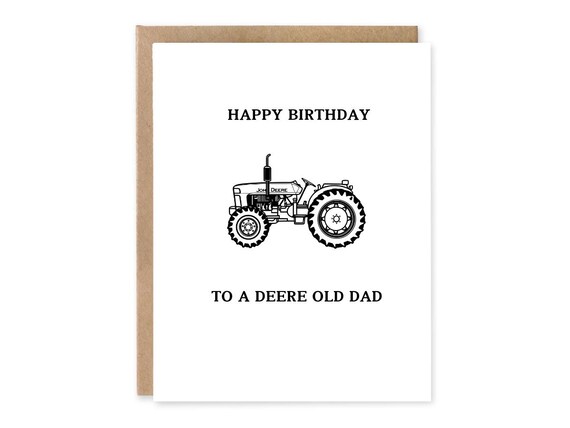 Birthday Tractor Card | John Deere | Happy Birthday | Pun Card | Dad