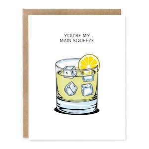 Gin Card, Lemon Card, Limonade, You're my main squeeze, woordspeling, Irish Card, kaarten voor hem, kaart voor haar,