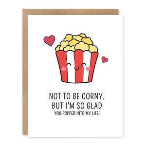 Carte d'anniversaire de pop-corn drôle, cadeau d'anniversaire de pop-corn pour petit ami ou petite amie, carte de voeux d'anniversaire, mari ou femme