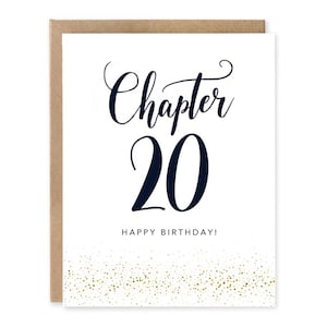 Carte 20e anniversaire, carte d'anniversaire faite main pour 20e anniversaire, carte 20e chapitre