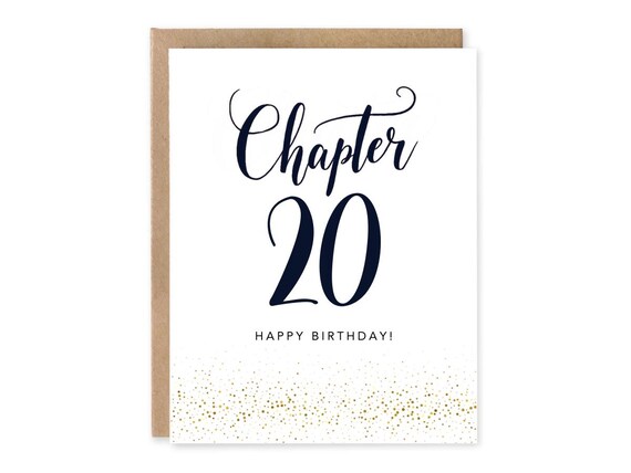 20th Birthday Card, Handmade Birthday Card for20th Birthday, 20TH Chapter card