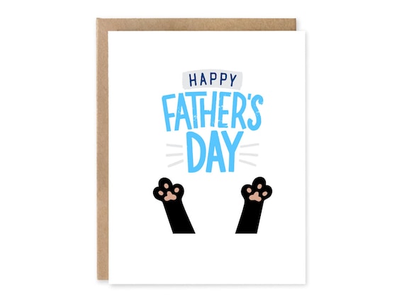 Happy Fathers Day From the Cat, Funny Fathers Day Card From the Cat, Cat Dad Fathers Dad Card, Gift For Cat Dad, Cat Parent, Boyfriend