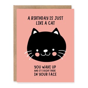 Carte d'anniversaire drôle, anniversaire d'amant de chat, carte d'anniversaire de chat noir, carte d'anniversaire drôle pour le frère de soeur d'ami bestie, carte d'amant de chat