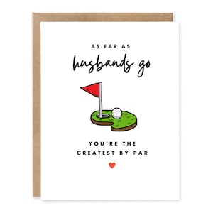 Cadeau de golf, carte de golf pour mari, en ce qui concerne les maris, vous êtes le meilleur par la moyenne