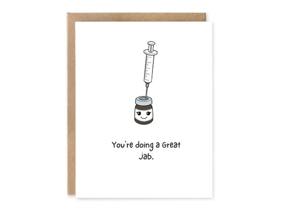 Funny Medical Greeting Card  You're Doing a Great Jab!