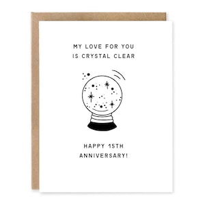 Joyeux 15e anniversaire | Anniversaire de cristal | quinzième anniversaire de mariage | Boule de cristal