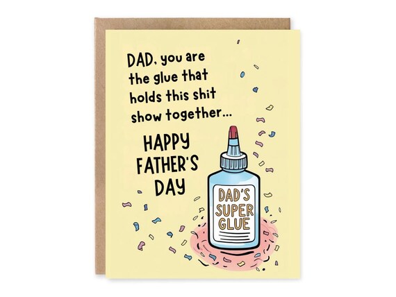 Funny Dad Card, Glue That Holds Us Together, Cheeky Father’s Day Card, Dad Gift, Dad Birthday Card, Card Husband, Card form kids