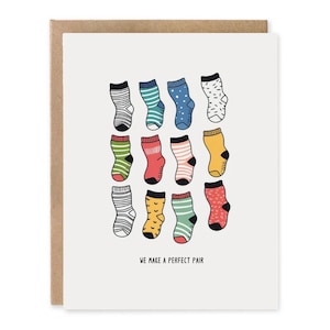 Cartes Nous faisons une paire parfaite, cartes d'anniversaire, cartes de Saint-Valentin, cartes petite amie, cartes petit ami, cartes mari, cartes femme, pour lui