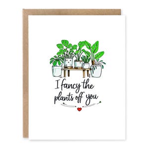 Jolie carte de voeux « J'aime les plantes » dessinée à la main, carte de remerciement, carte de remerciement, meilleure amie, anniversaire de mariage, cadeau pour elle,