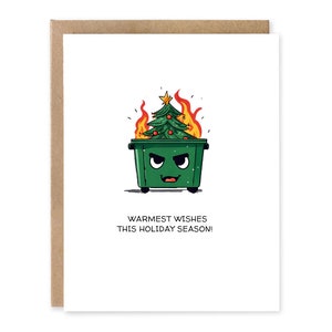 Meilleurs voeux pour les fêtes de fin d'année, drôle de carte de Noël 2023, ça va, ça va, je vais bien, tout va bien, carte d'incendie de poubelle