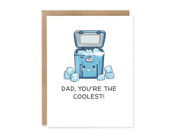 Funny Father’s Day Card /  Funny Card for Dad /  Dad, You're the Coolest / Punny Greeting Card