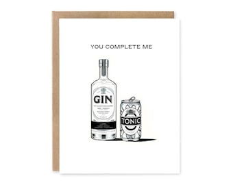 Gin and Tonic Valentine's Day Card | Funny Pun Card
