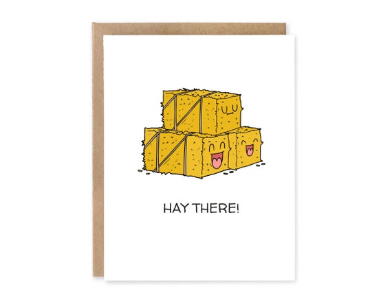 Thinking about you cards / Funny Hay There Card / Best Friendship Greeting Card / Funny Birthday Card for friend
