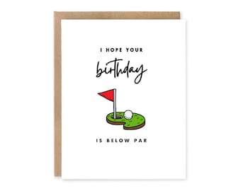 Tarjeta de cumpleaños de golf