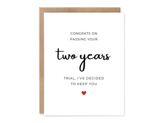 2 Year Anniversary Card, 2nd Anniversary Card, years down card, 2 year Anniversary Gift for Husband, Him, Wife, Her, Funny. Card Anniversary