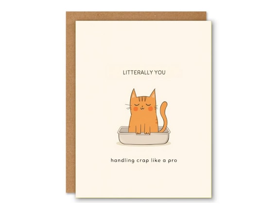 Adorable Cat Greeting Card – 5x7 Blank Card for Birthdays, Thank You, or Just Because