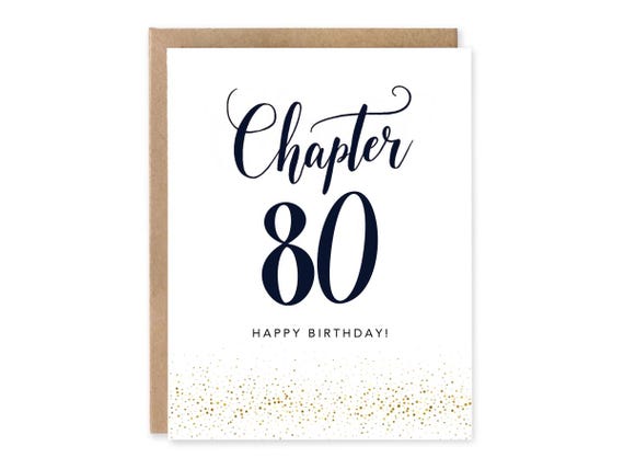 80th Birthday Card, Handmade Birthday Card for 80th Birthday, 80TH Chapter card