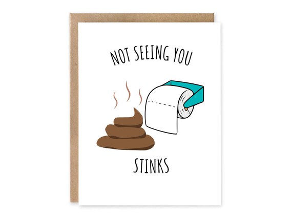 Funny Birthday Card, Long distance card, Not seeing you STINKS, Thinking of you card, Funny Greeting Card