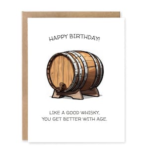 Cartes d'anniversaire pour homme - Cartes d'anniversaire drôles pour papa - Carte d'anniversaire whisky pour vieil homme - Cartes d'anniversaire pour grand-père - Carte d'anniversaire pour mari bourbon