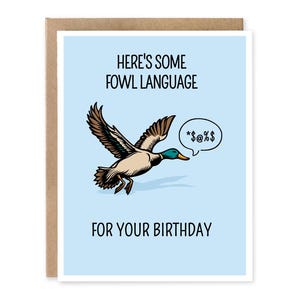 Funny Duck Card, Hunter Card, Funny Birthday Card, Punny Birthday Cards, Cards for Him, Cards for Dad,