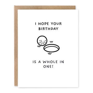 Carte d'anniversaire Le trou d'un coup de golf